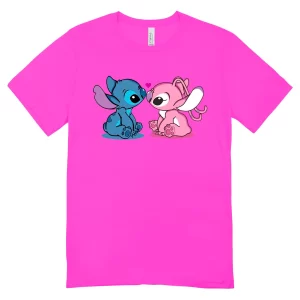 Camisa Feminina Baby Look Stitch and Angel