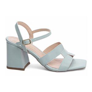 Sandália Feminina Médio Confortável Bico Quadrado Para Festa