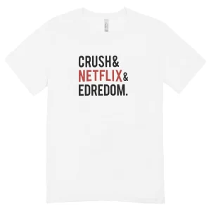 Camisa Feminina Baby Look Crush Netflix e Edredom