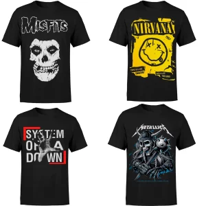 Camiseta Banda De Rock 100% Algodão